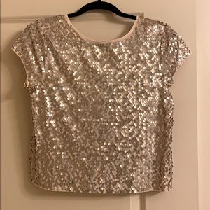 Gold Sequin Crop Top